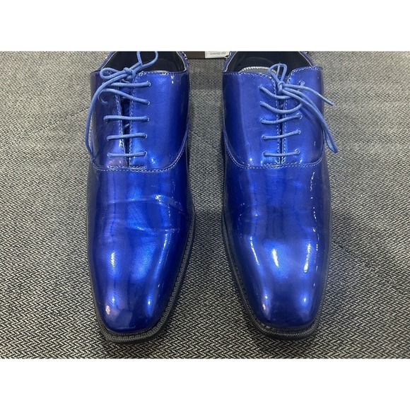 Bolano Chainz Men’s Oxford Style Dress Shoes Royal Blue Lace Up Size 12 - Picture 3 of 13